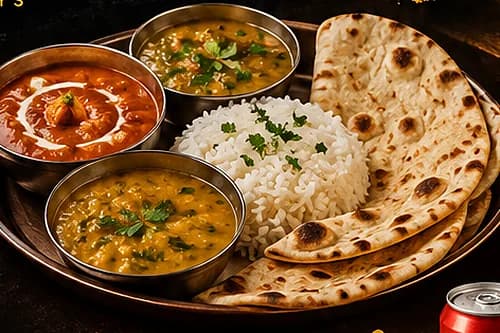 The Desi Dhaba thali plate
